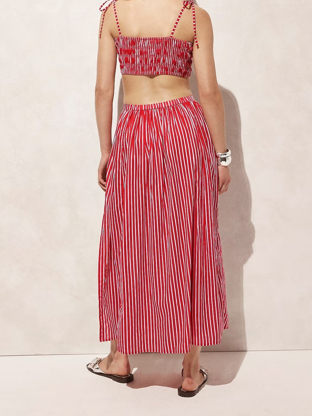 NWOT J. Crew Cotton Voile Beach Skirt with Side Slit in Vintage Ref Stripe - Picture 4 of 10